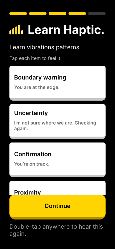 Haptic pattern learning cards